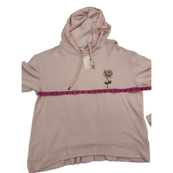 Splendid Gathered Back Hoodie Pajama Top In Ballerina Pink Size M - Picture 8 of 11